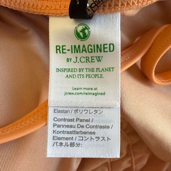 NWT J. Crew Active Colorblock One-Piece - Bright Canteloupe Size 22 - Picture 5 of 11